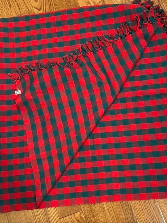 Other - Woven Red and Green Plaid Tablecloth